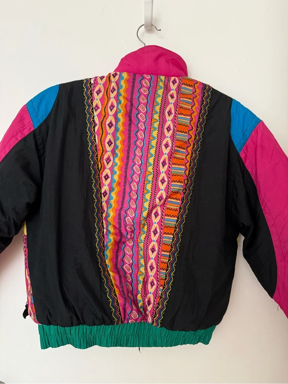 Color & Co Kids Vintage Colorblock Puffer Jacket Size 10 Retro 90s Winter Coat